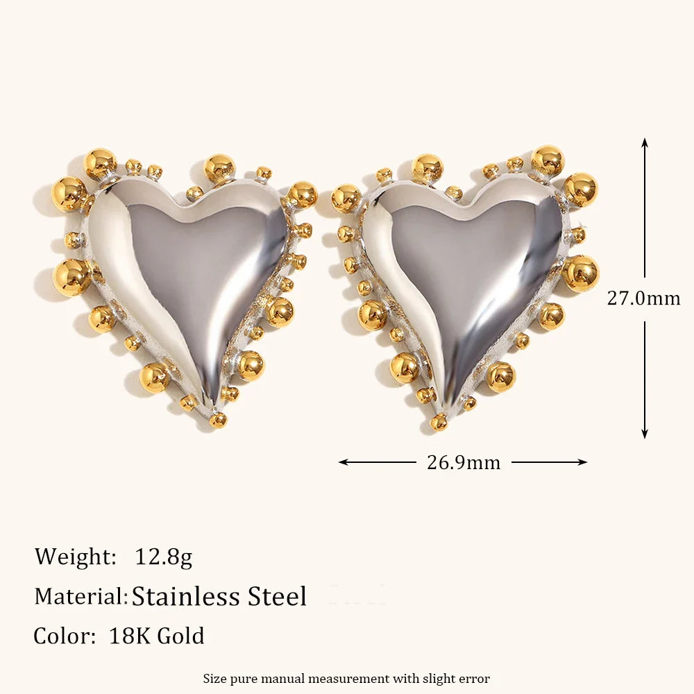 Sacha Sculpted Heart Stud Earrings