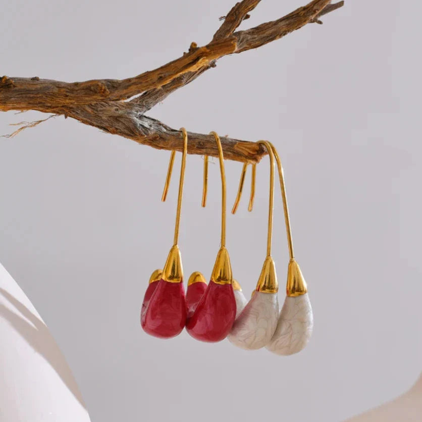 Olana Enamel U Shape Hoop Earrings