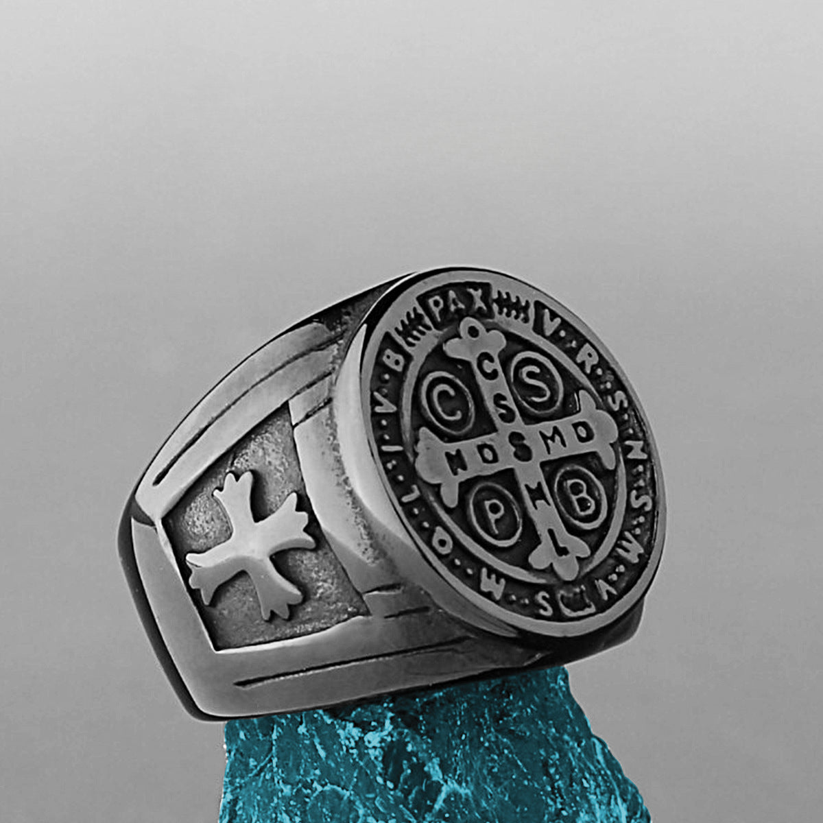 Saint-Benedict Cross-Motif Ring