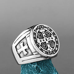 Saint-Benedict Cross-Motif Ring