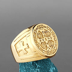 Saint-Benedict Cross-Motif Ring