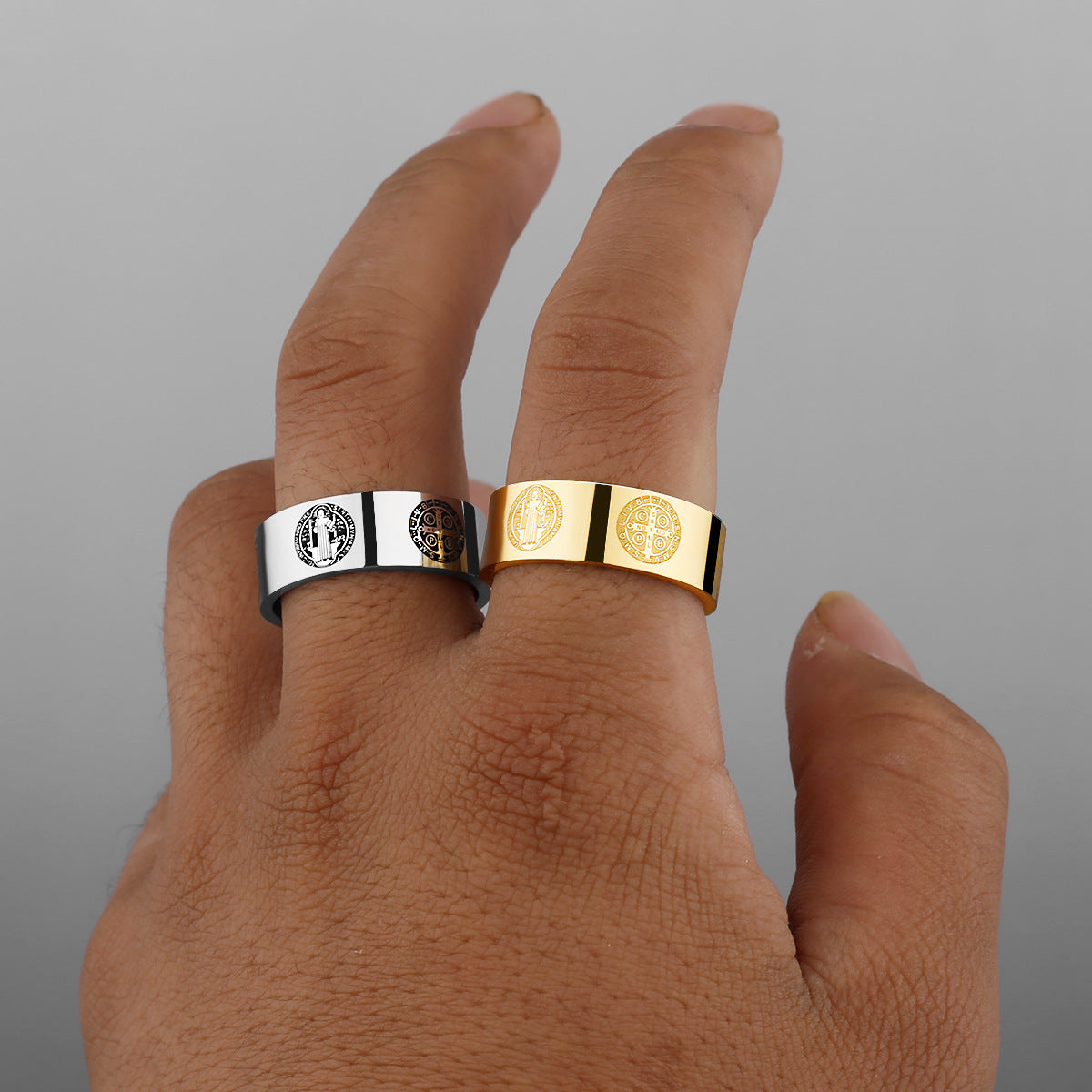 Saint Benedict Exorcism Cross Ring