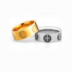 Saint Benedict Exorcism Cross Ring