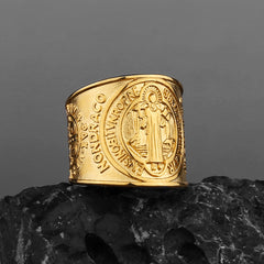 Saint-Benedict Exorcist Wide-Band Ring