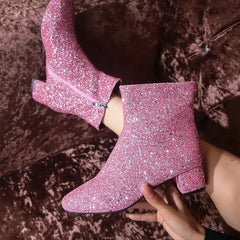 Samantha Glitter Ankle Boots