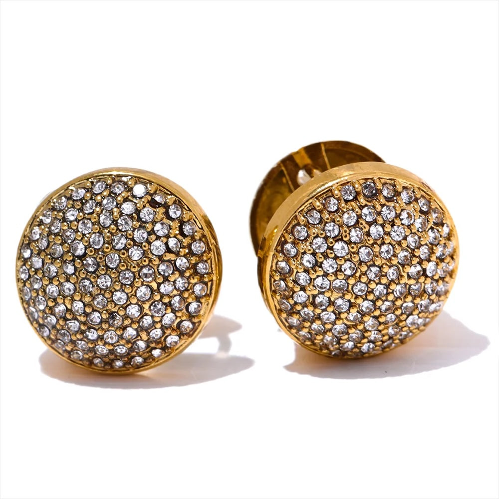 Samara CZ Crystal Disk Earrings