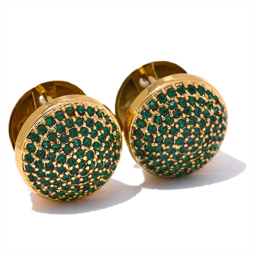 Samara CZ Crystal Disk Earrings