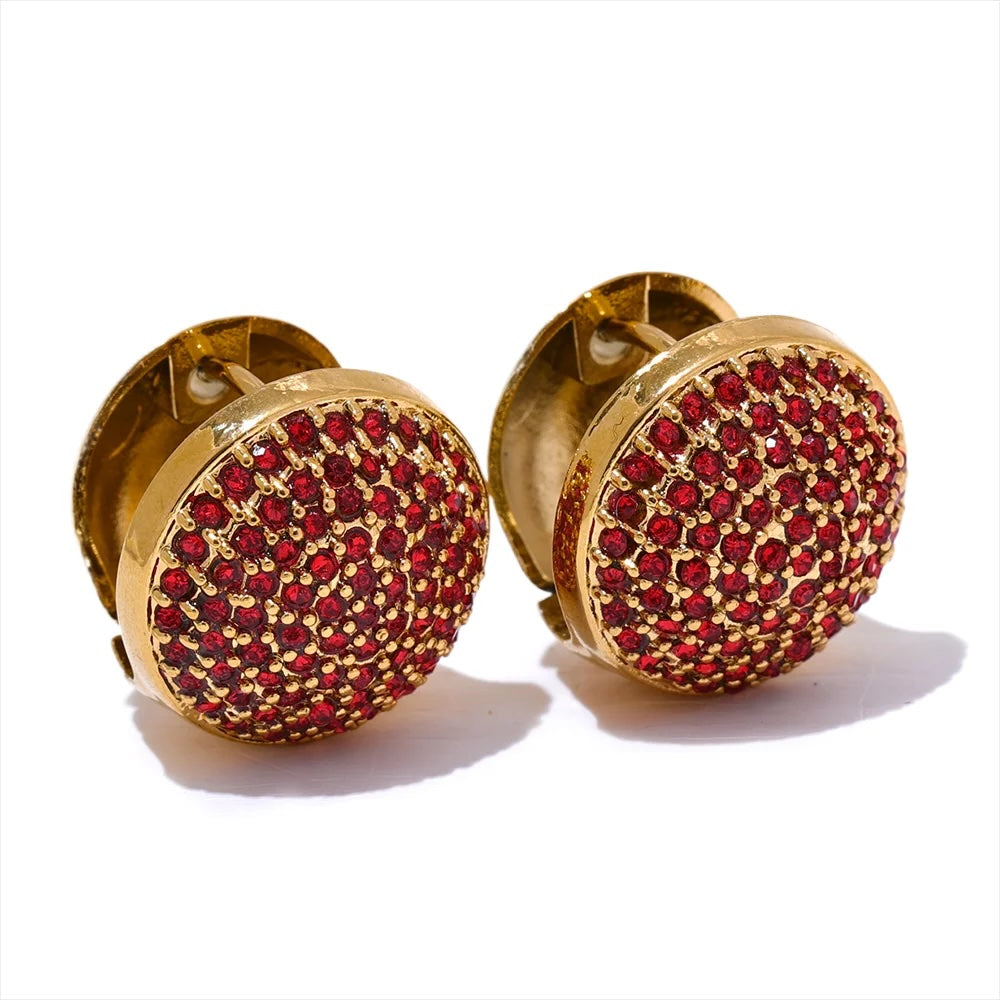 Samara CZ Crystal Disk Earrings