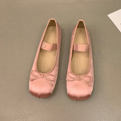 Sasha Satin Silk Ballet Flats - Pink/37 - SALE