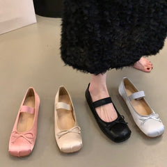 Sasha Satin Silk Ballet Flats - Pink/37 - SALE