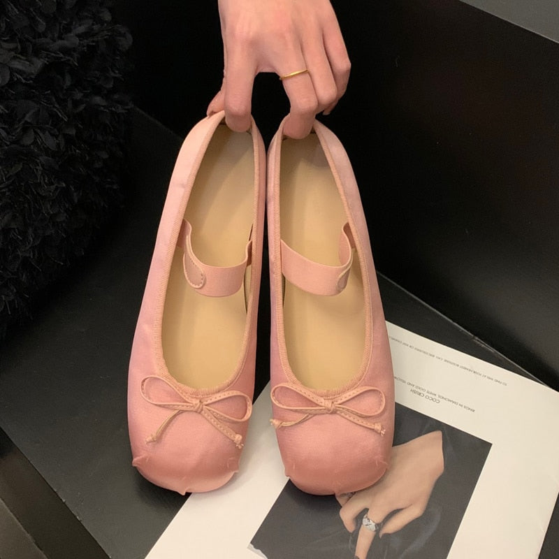 Sasha Satin Silk Ballet Flats - Pink/37 - SALE