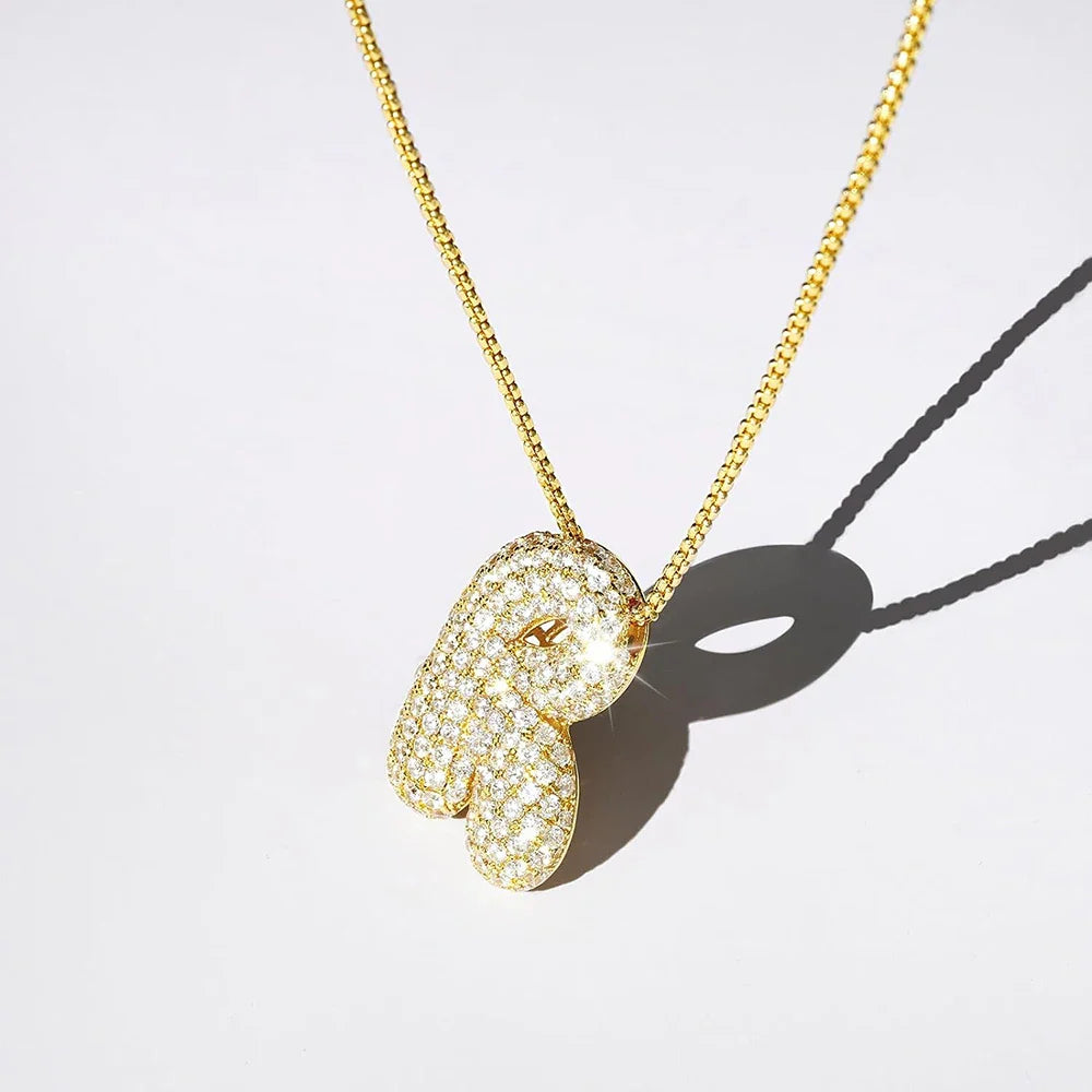 CZ Zircon Alphabet Letter Necklace