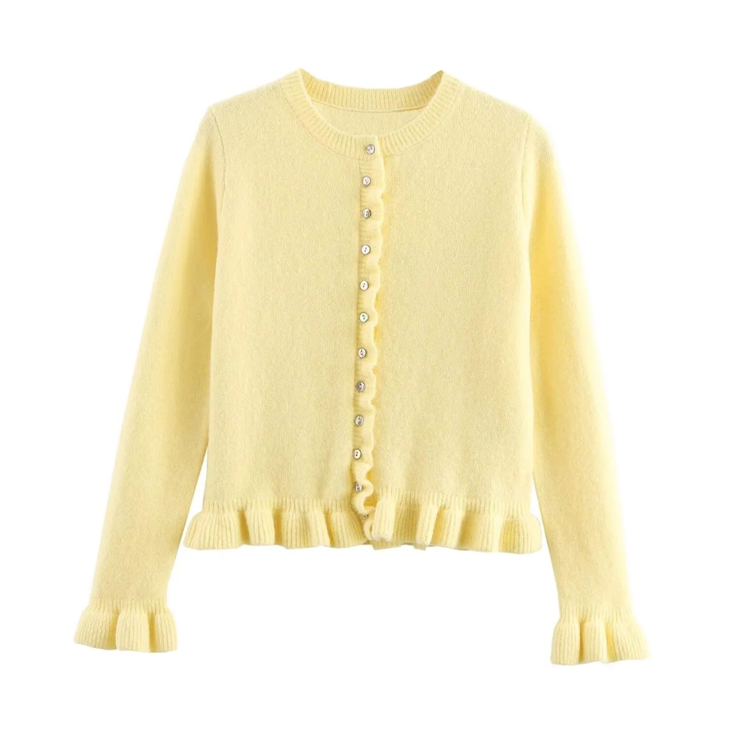 Enola Sweet Ruffle Trim Cardigan