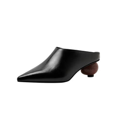 Mamiya Pointed Toe Ball Kitten Heel Pumps