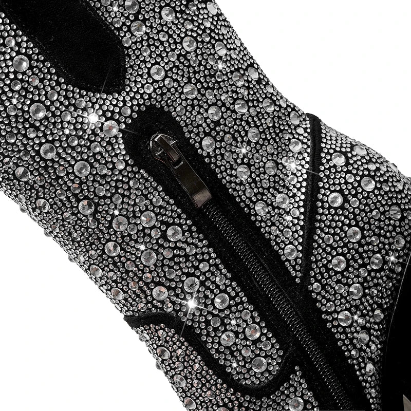 Caja Rhinestone Sequin Western Chelsea Boots
