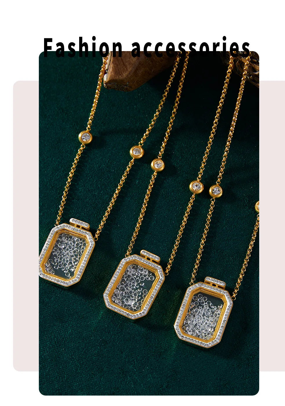 Aurelia Floating Crystal Perfume Bottle Necklace