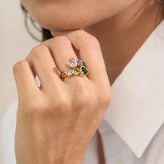 Kielo Cubic Zirconia Heart Charm Ring