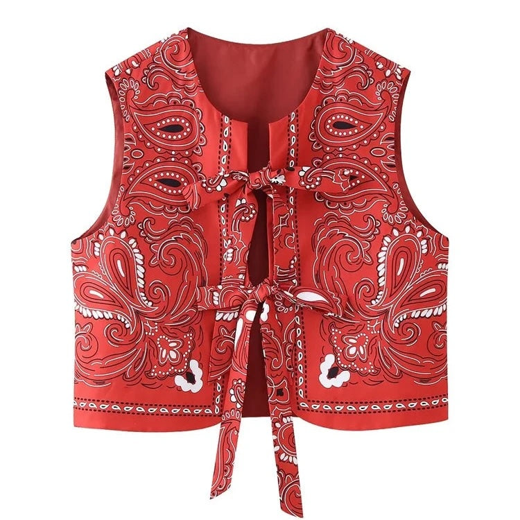 Peppi Boho Paisley Red Vest