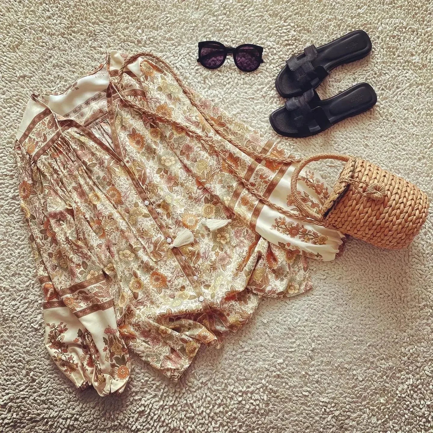 Samara Floral Boho Tunic Blouse