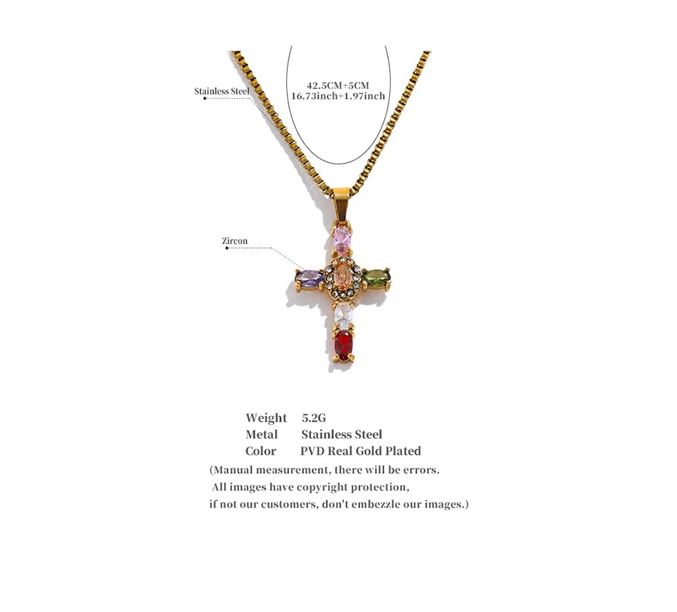Luxe Cubic Zirconia Cross-Motif Pendant Necklace