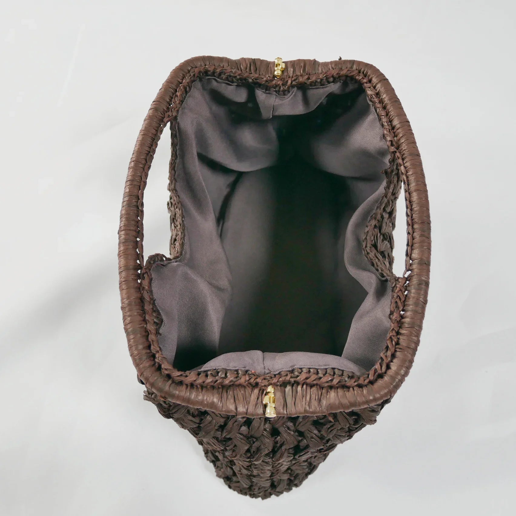Sena Shell Straw Snap Clutch Bag