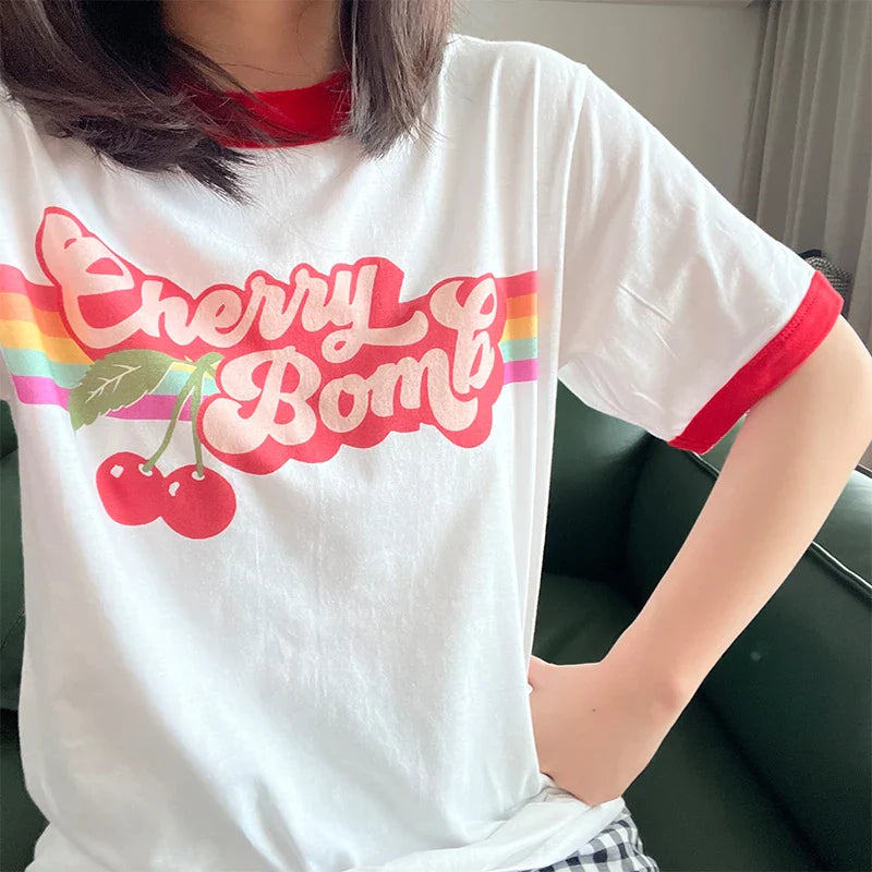 Vintage Cherry Bomb Retro Graphic T-Shirt