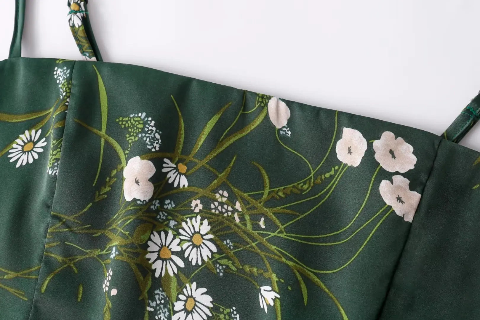 Green Floral Chinoise Satin Camisole Top / Size M - SALE