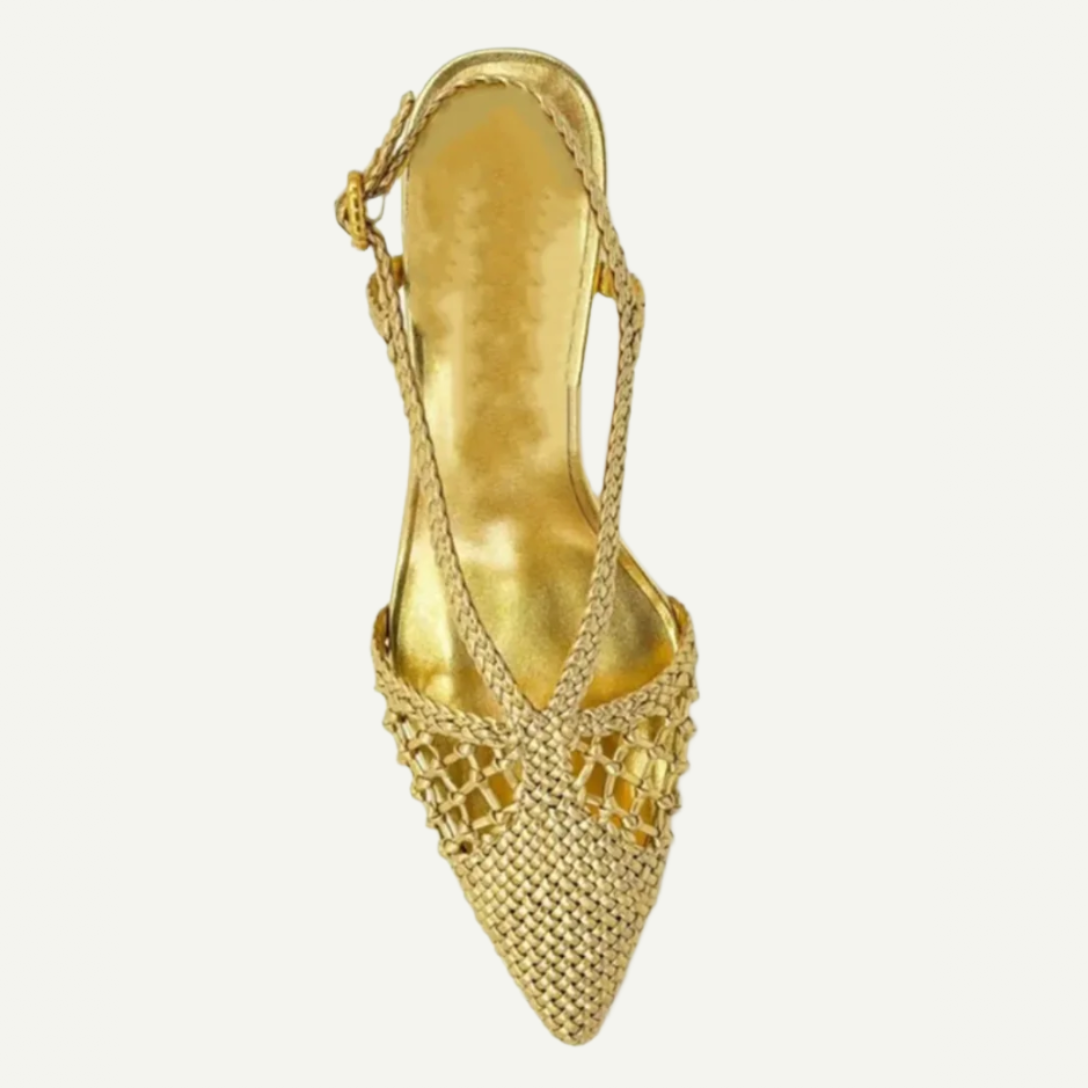 Marla Woven Kitten Heel Sandals