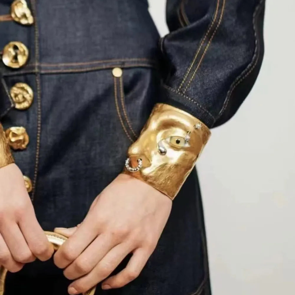 Muro Face Figure Cuff Bracelet