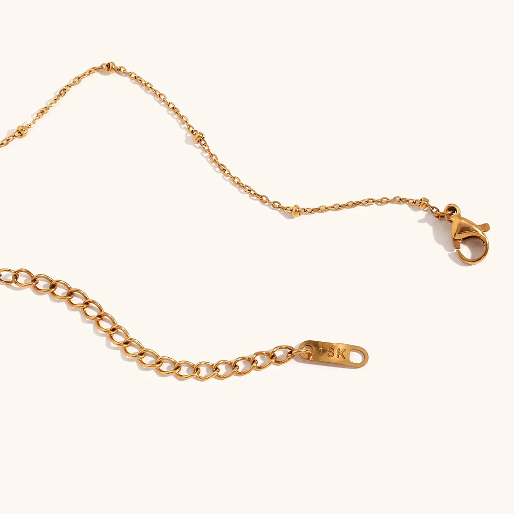 CZ Star Moon Texture Disk Pendant Necklace
