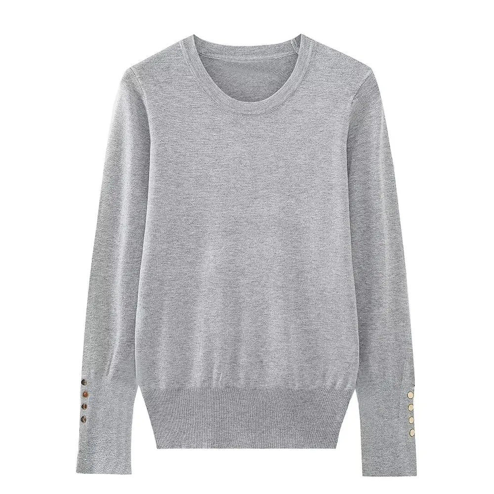 Delia Basic Long Sleeve Basic Knit Sweater