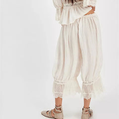 Sefina Vintage Lace Boomer Ruffle Pants