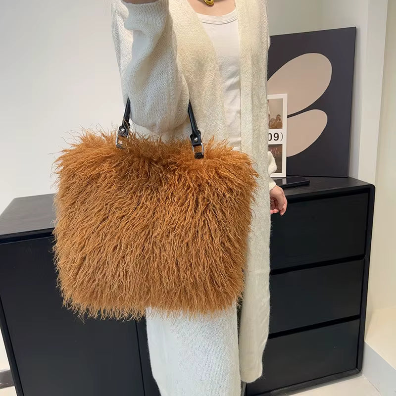 Margo Mongolian Faux Fur Tote Bag