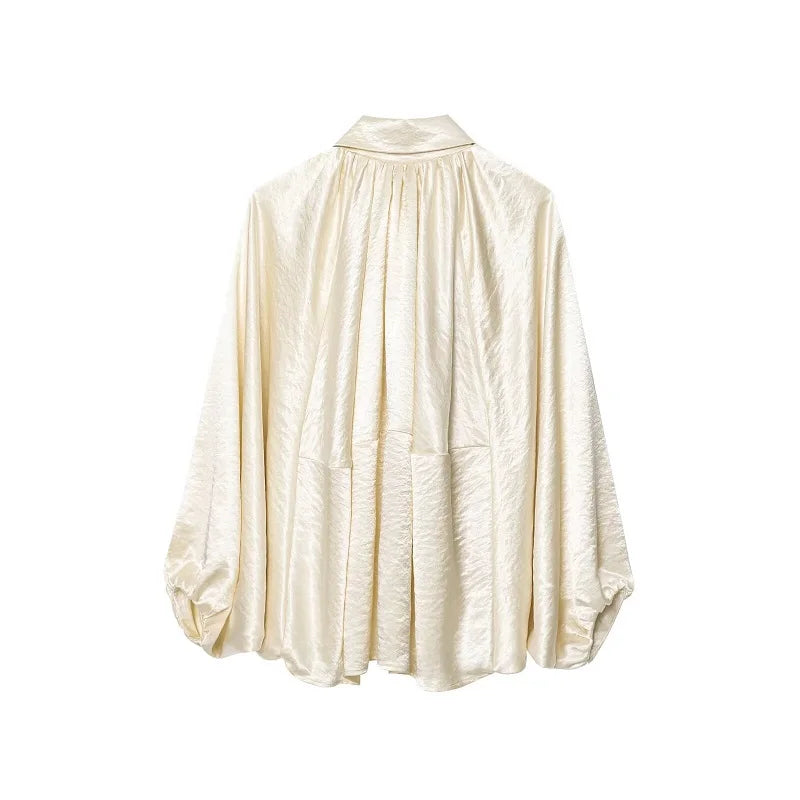 Ingrid Ruched Satin Bomber Jacket