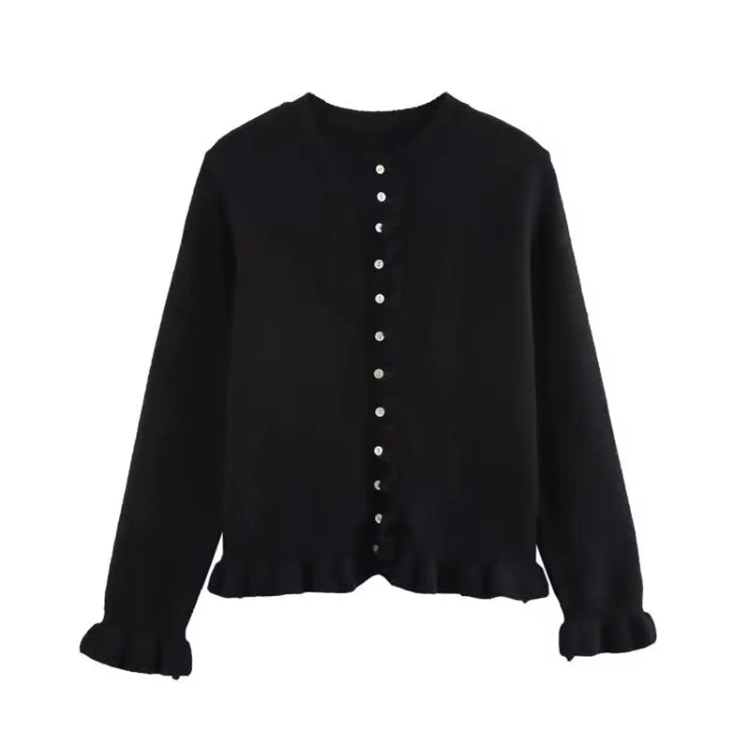 Enola Sweet Ruffle Trim Cardigan