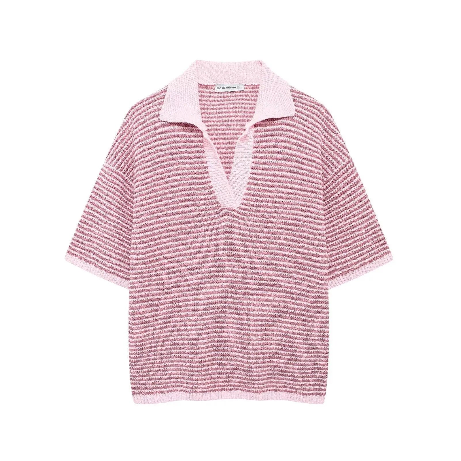 Aluna Retro Pinstripe Shirts and Shorts Knit Suit