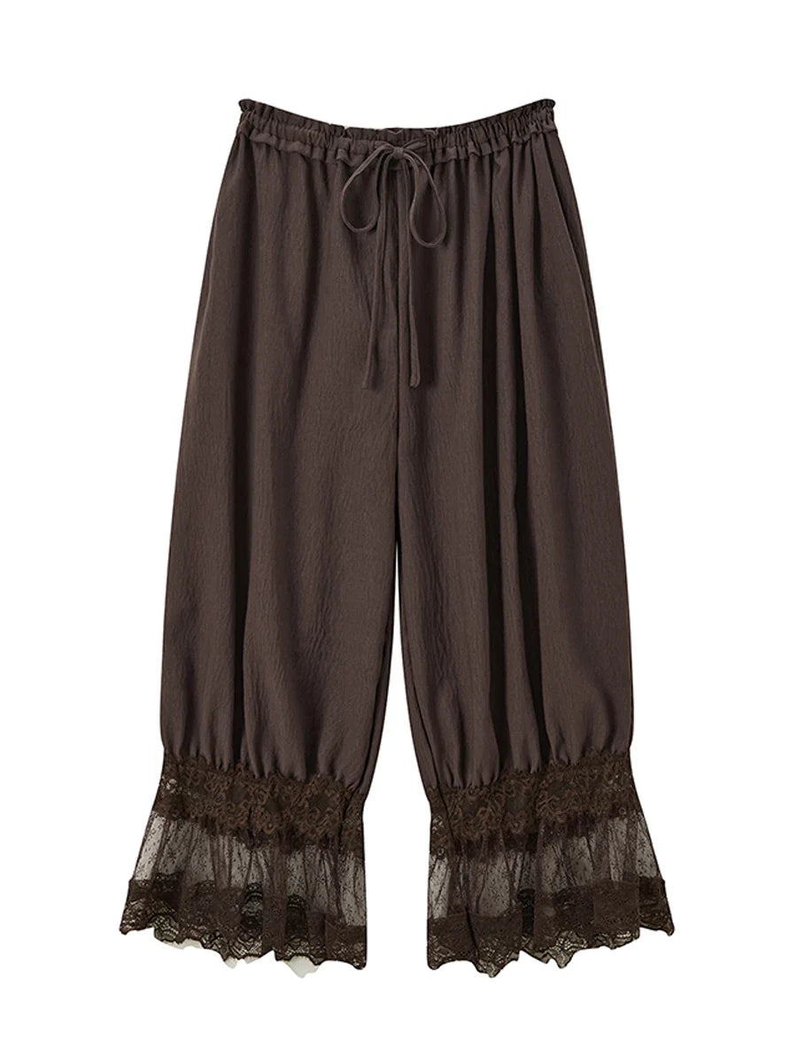 Sefina Vintage Lace Boomer Ruffle Pants