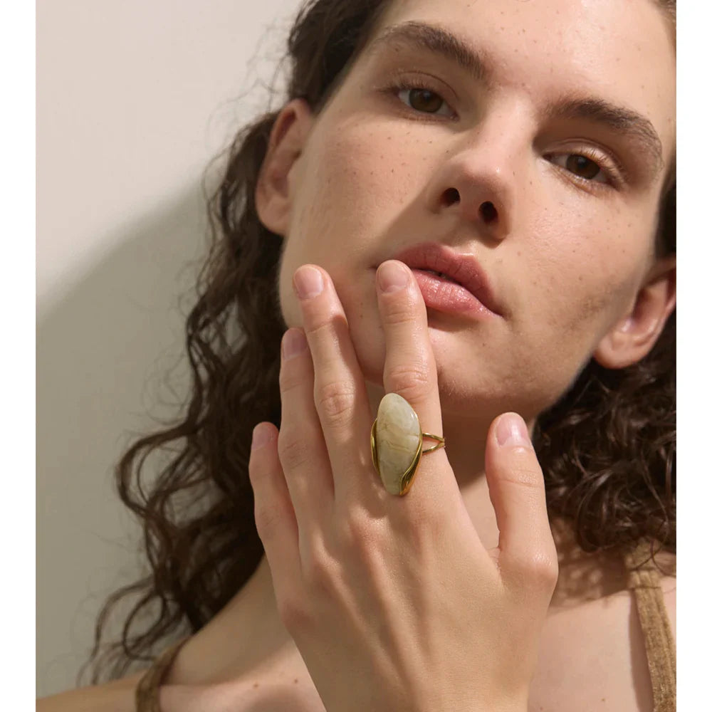 Niew Geometric Resin Cocktail Rings