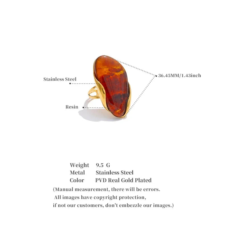 Niew Geometric Resin Cocktail Rings
