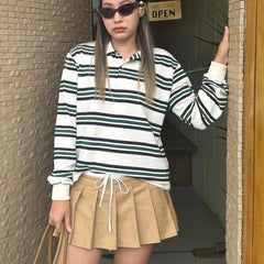 Bessie Casual Striped Polo T-shirts