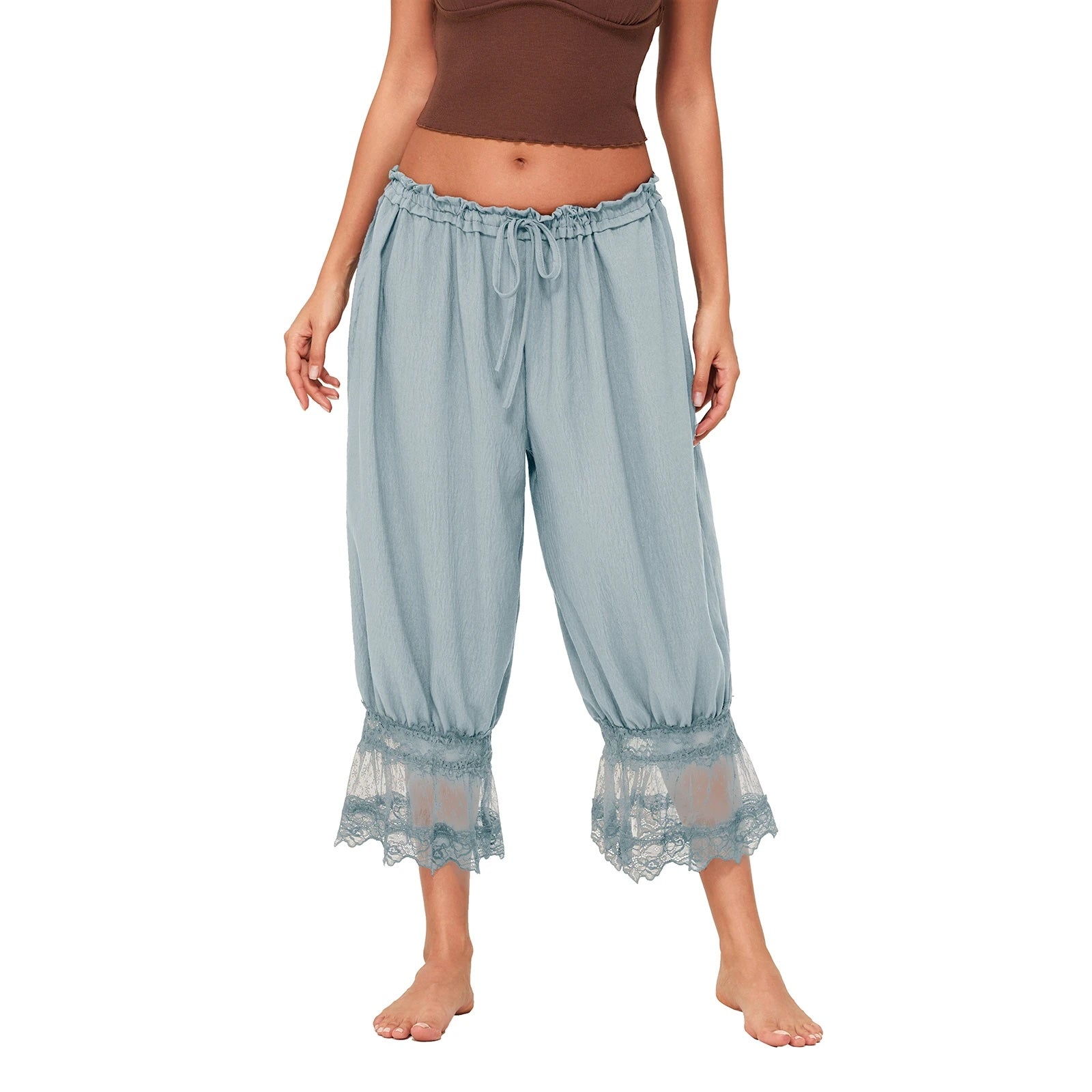 Sefina Vintage Lace Boomer Ruffle Pants