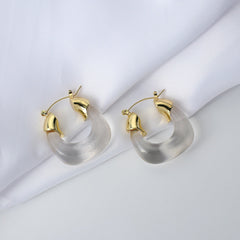 Sera Clear Resin Hoop Earrings