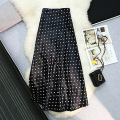 Sera Polka Dot Satin Mermaid Skirts