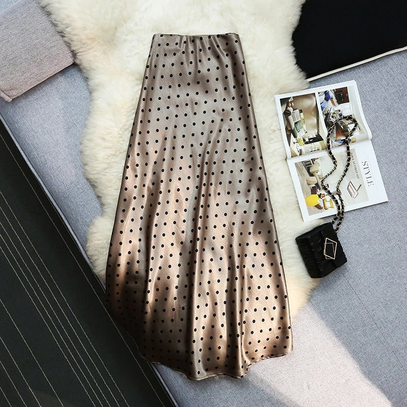 Sera Polka Dot Satin Mermaid Skirts