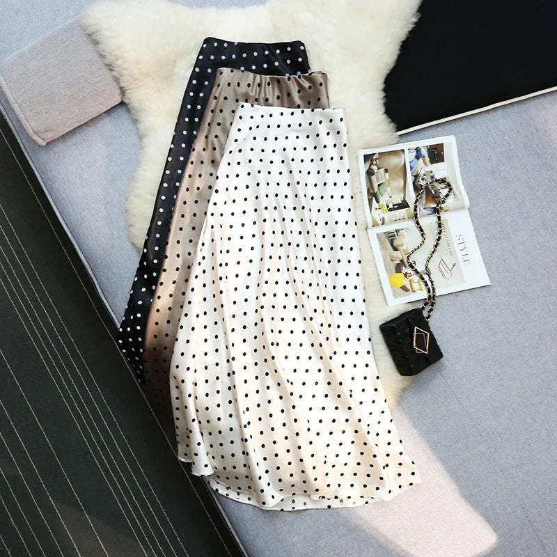 Sera Polka Dot Satin Mermaid Skirts