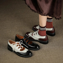 Soriano Two Tone Oxford Brogue Loafers