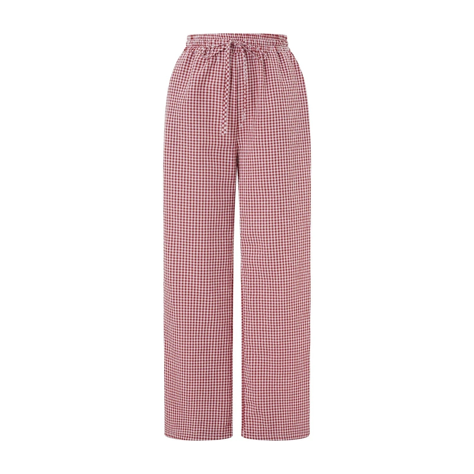 Harper Pin Check Casual Drawstring Pants