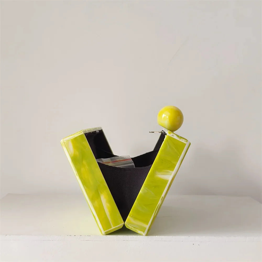 Etain Pastel Marble Acrylic Box Clutches