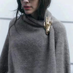 Metallic Hands Brooches - Gold or Silver