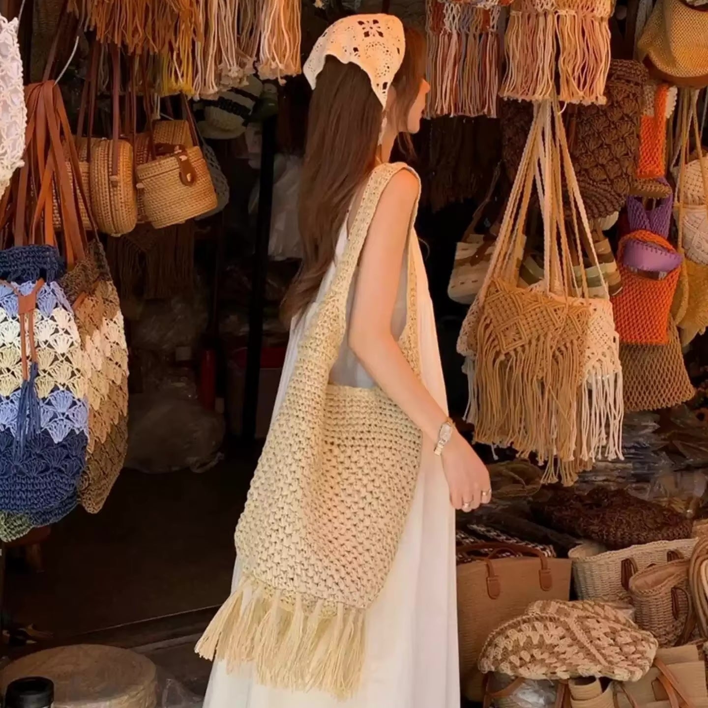 Taffe Bohemian Tassels Straw Hobo Bags  - 2 Colors